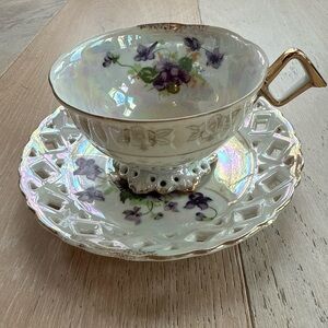 Vintage Floral Teacup & Saucer